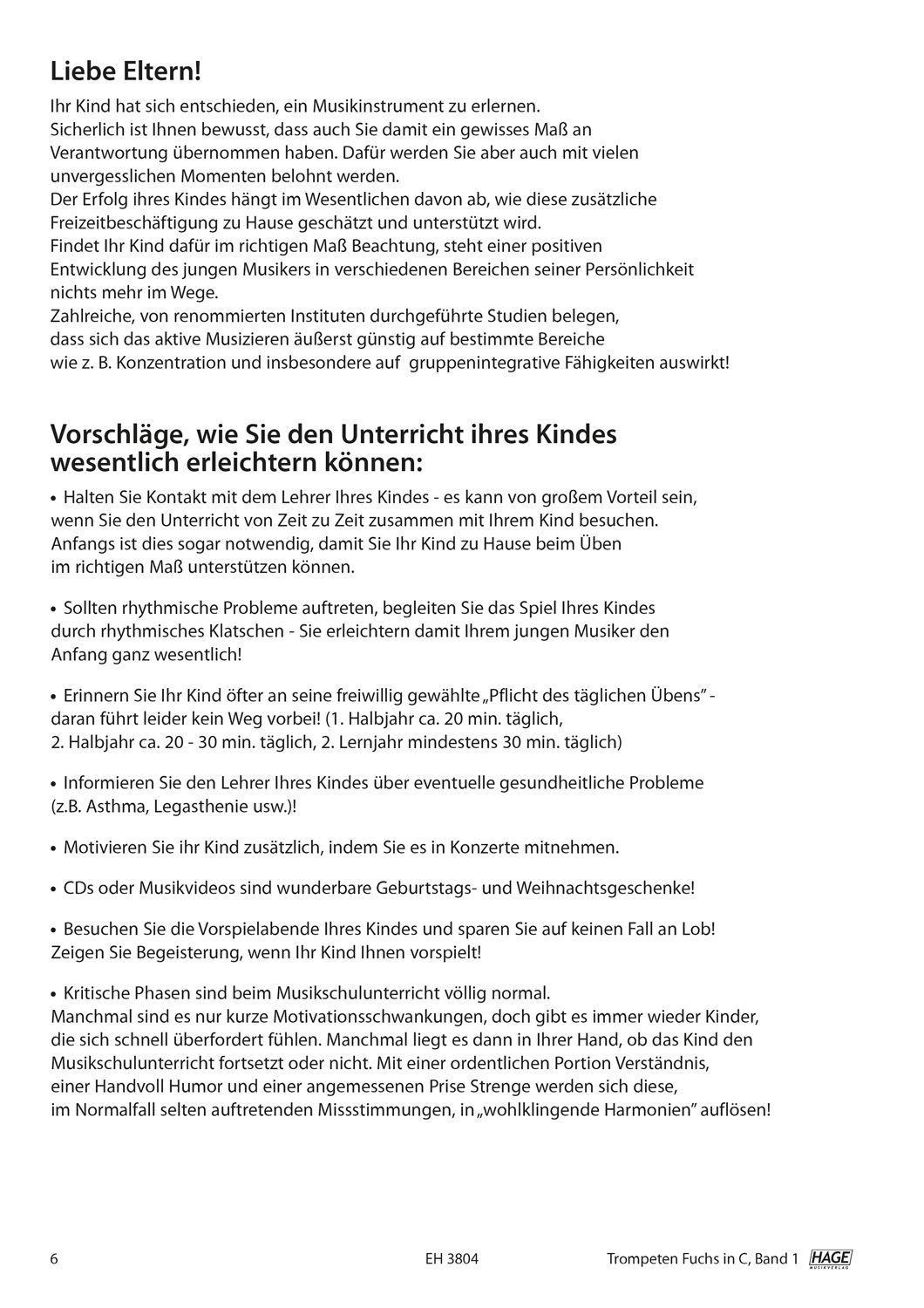 Beispielinhalt (Bild) Trompeten Fuchs für Posaunenchor