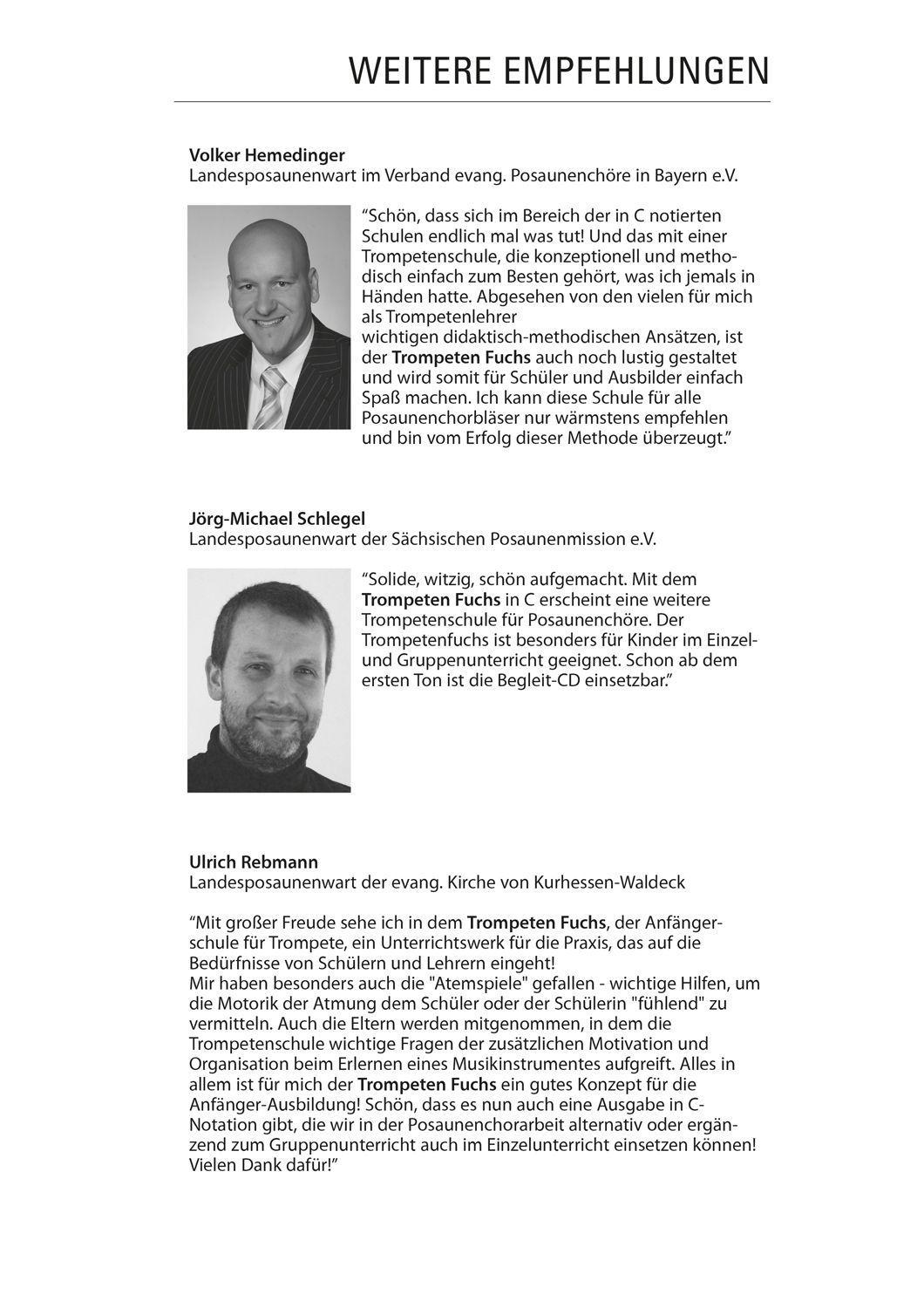 Beispielinhalt (Bild) Trompeten Fuchs für Posaunenchor