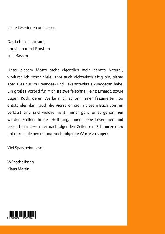 Rückseitencover 70 lustige, freche Vierzeiler