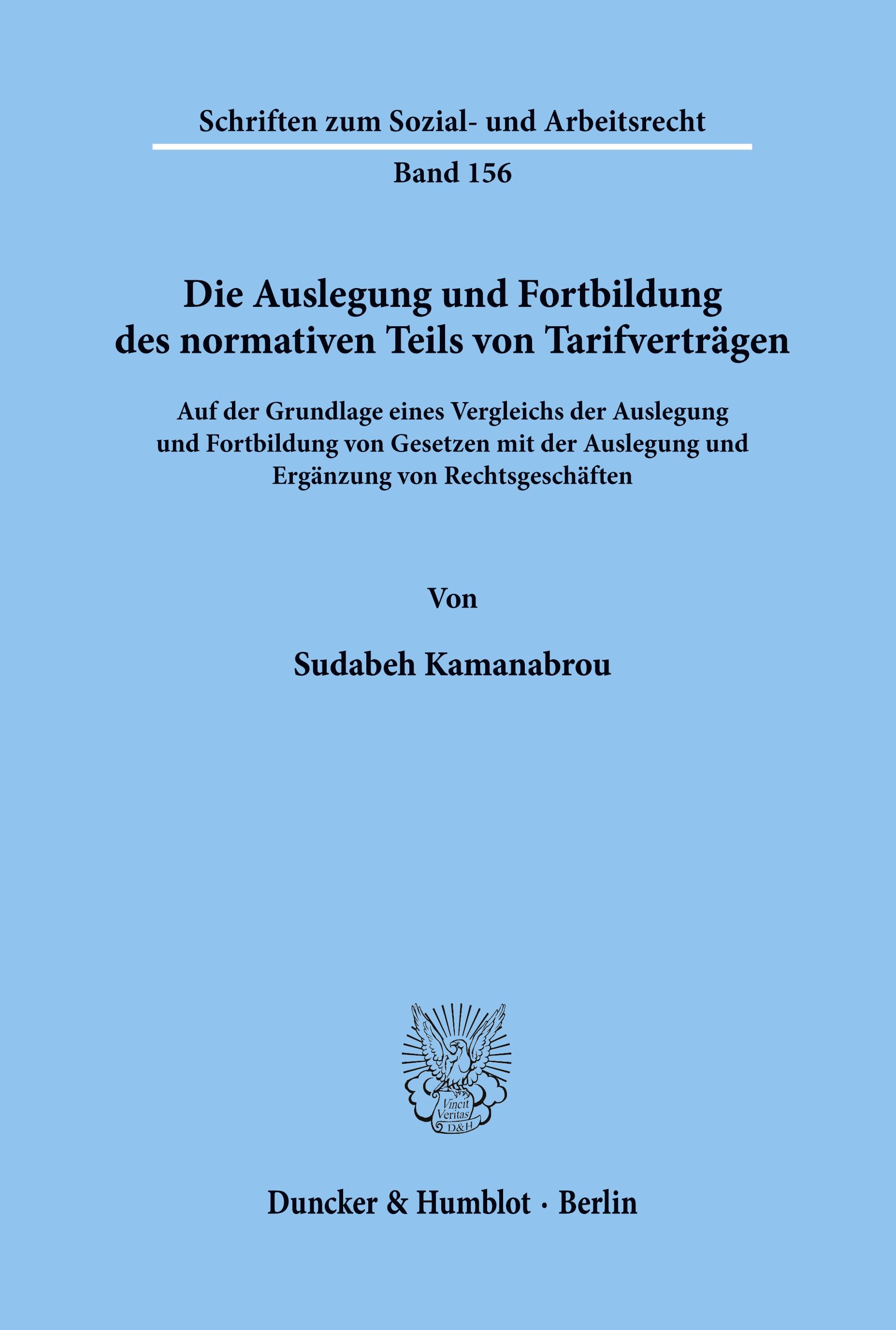 Vorderes Coverbild Die Auslegung und Fortbildung des normativen Teils von Tarifverträgen