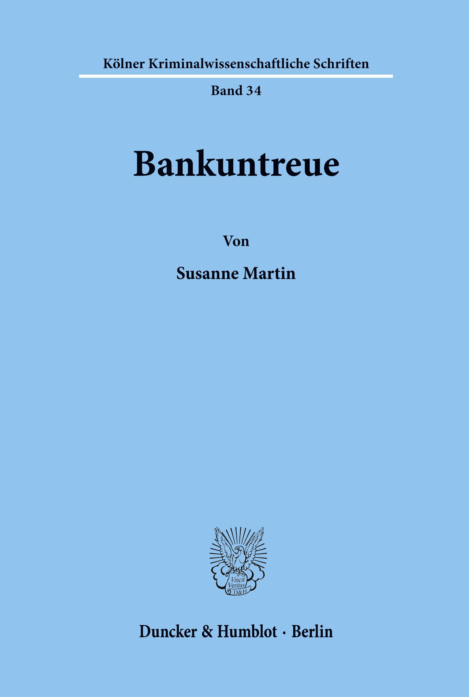 Vorderes Coverbild Bankuntreue.