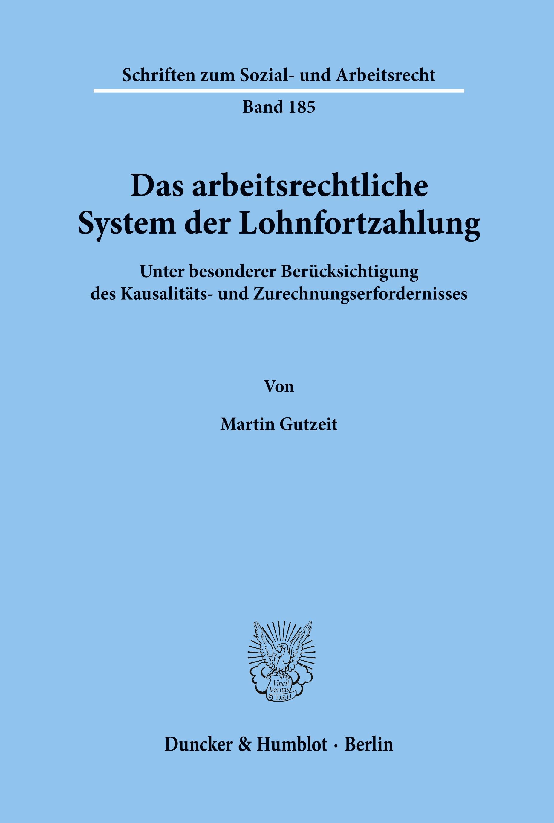 Vorderes Coverbild Das arbeitsrechtliche System der Lohnfortzahlung.