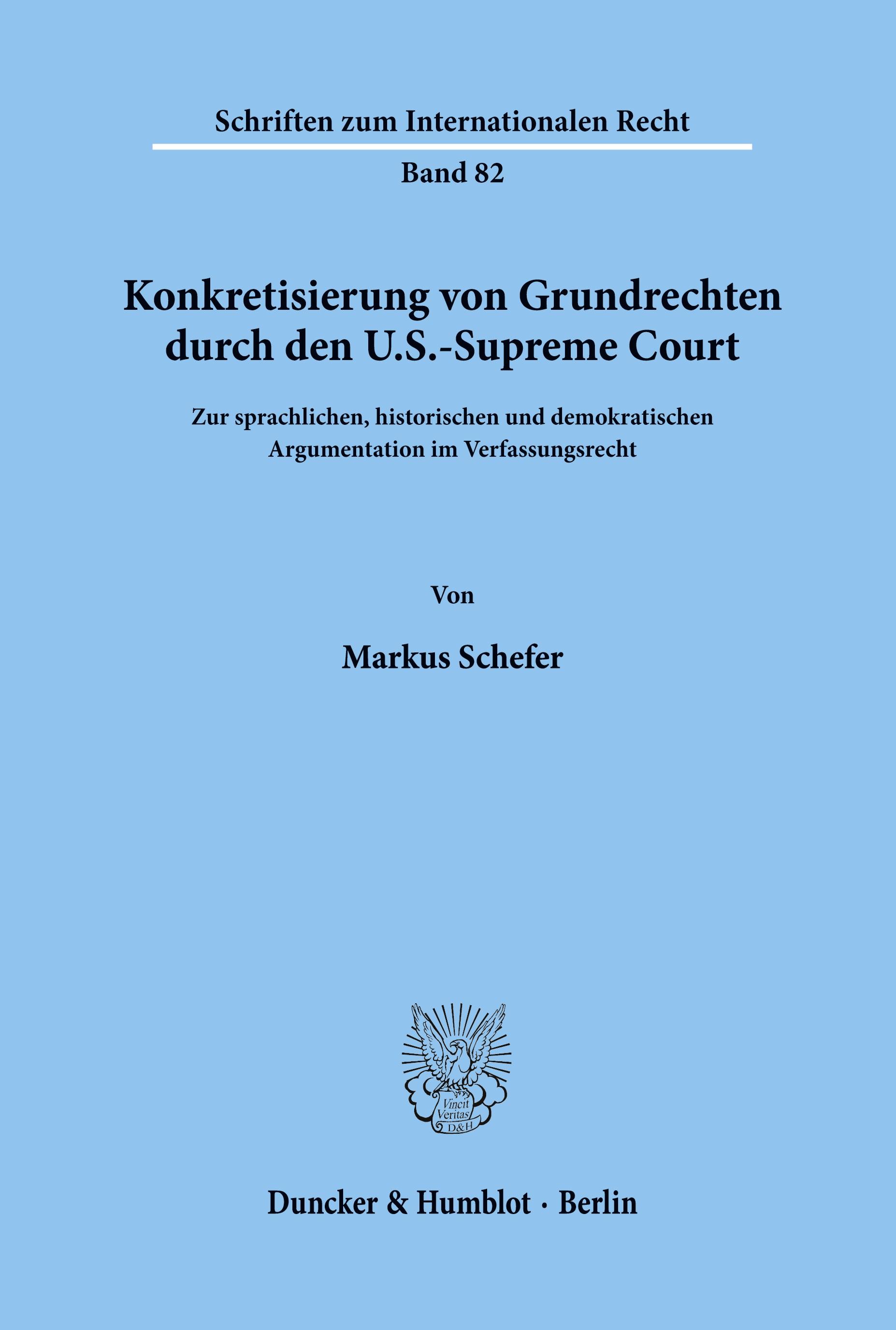 Vorderes Coverbild Konkretisierung von Grundrechten durch den U.S.-Supreme Court.