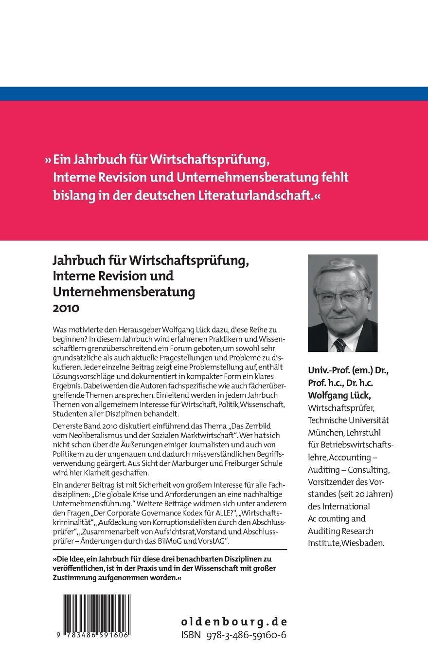 Rückseitencover Jahrbuch für Wirtschaftsprüfung, Interne Revision und Unternehmensberatung 2010