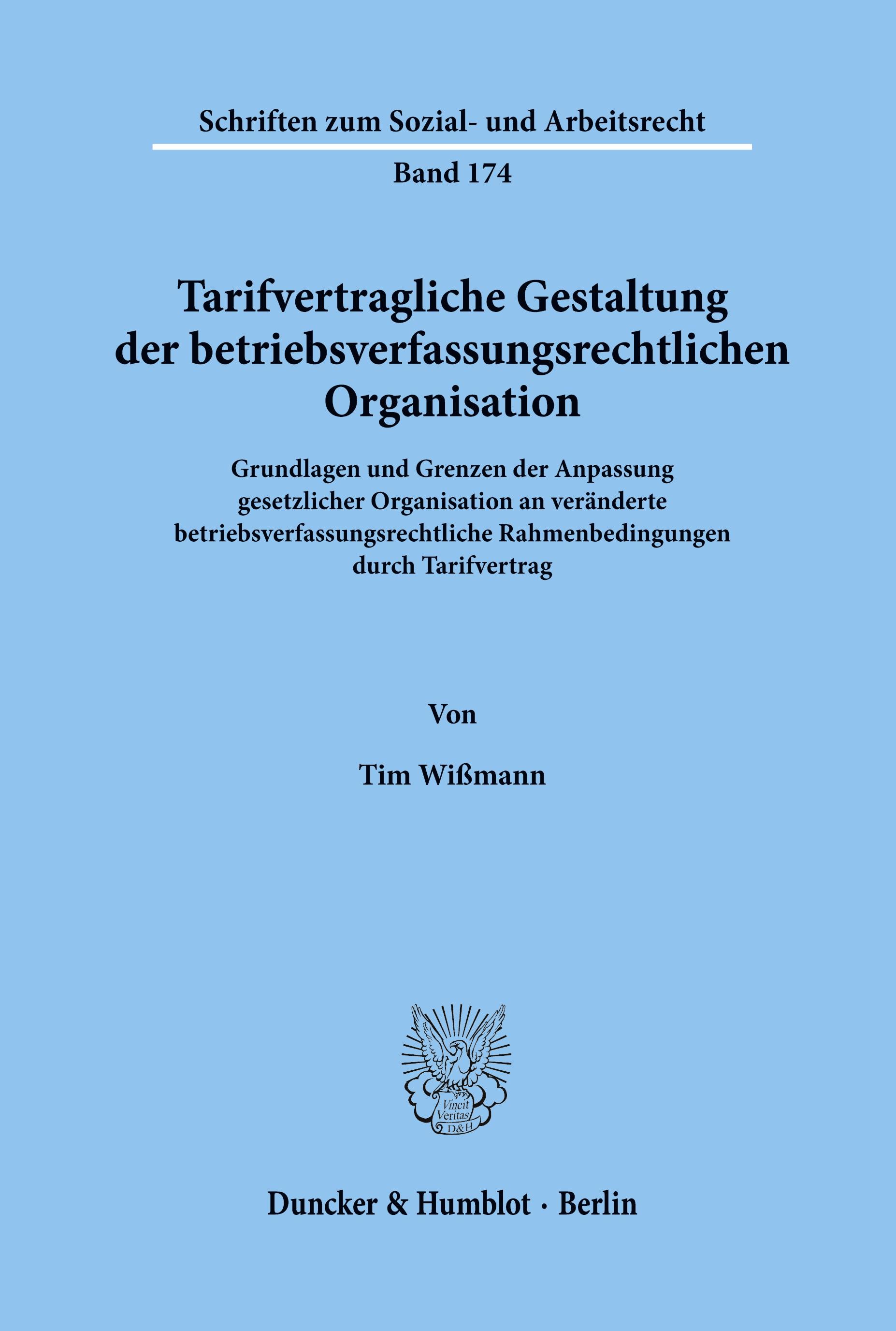 Vorderes Coverbild Tarifvertragliche Gestaltung der betriebsverfassungsrechtlichen Organisation.