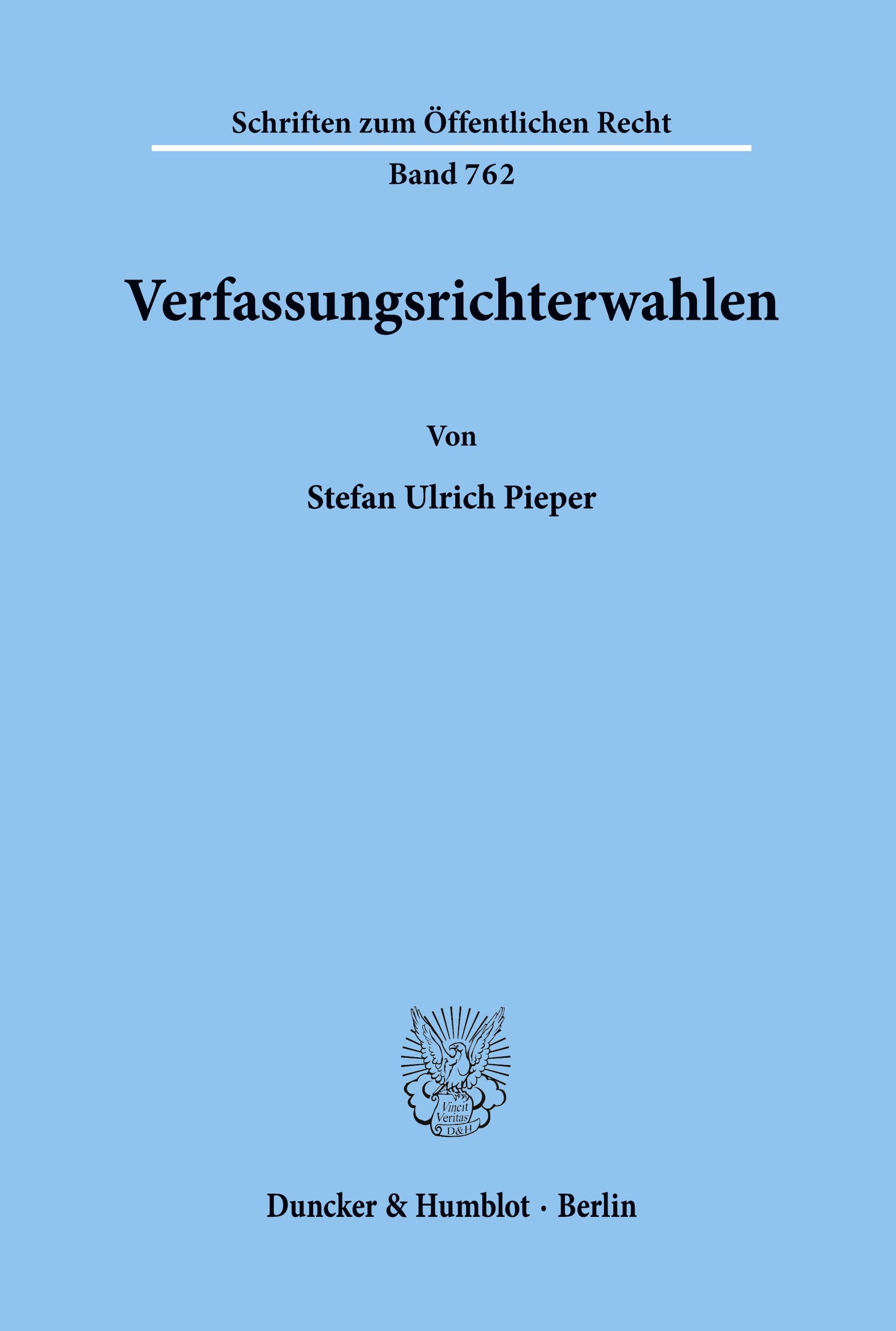 Vorderes Coverbild Verfassungsrichterwahlen.