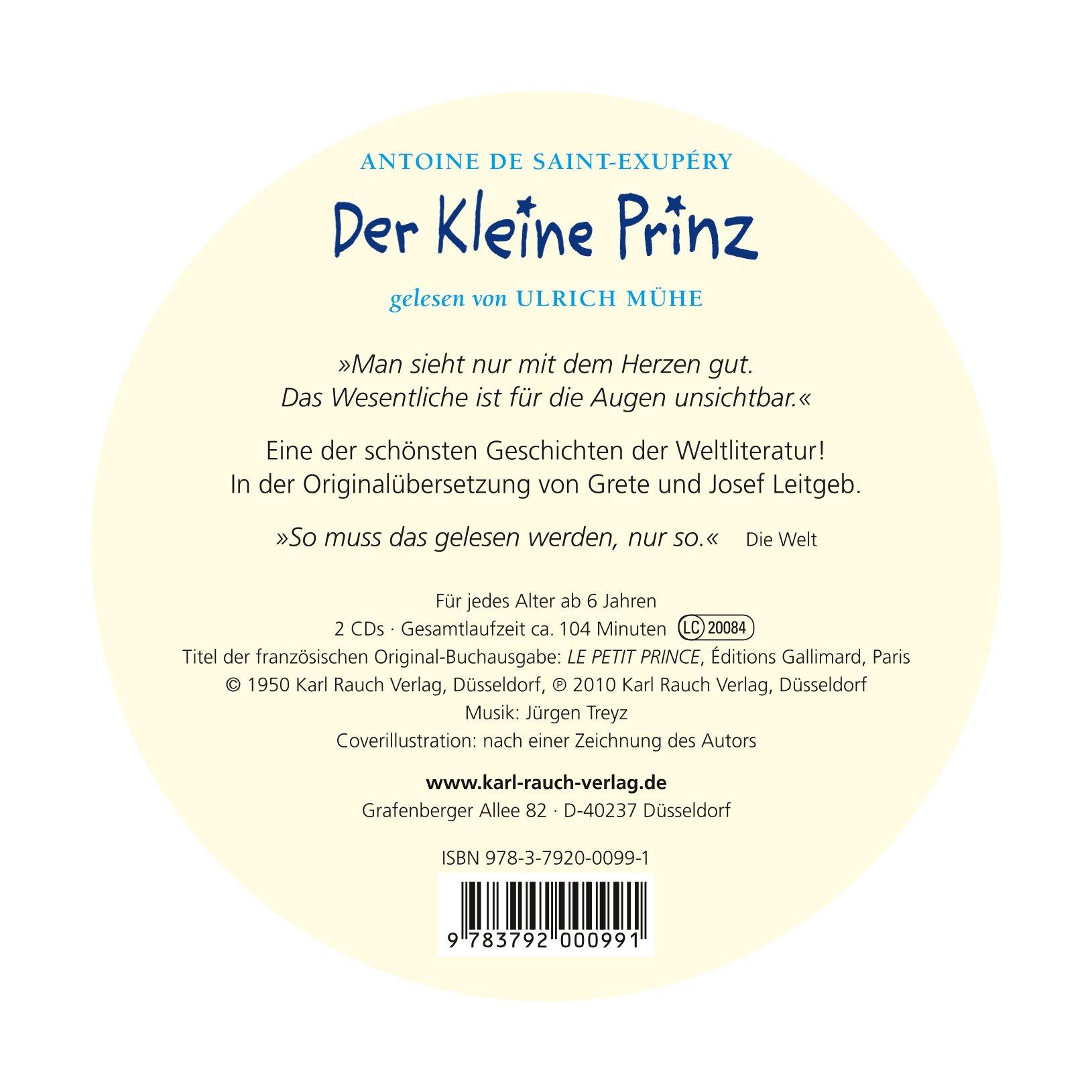 Rückseitencover Der Kleine Prinz