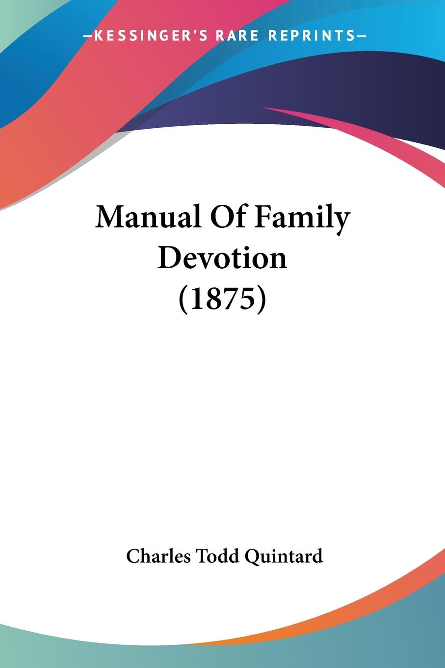 Vorderes Coverbild Manual Of Family Devotion (1875)