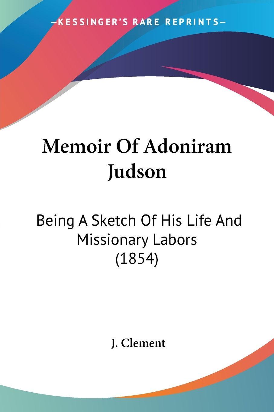 Vorderes Coverbild Memoir Of Adoniram Judson