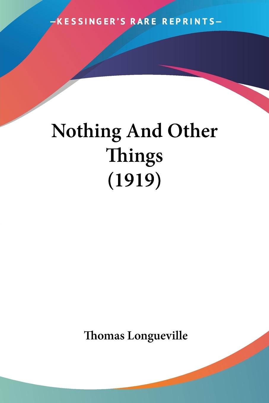 Vorderes Coverbild Nothing And Other Things (1919)