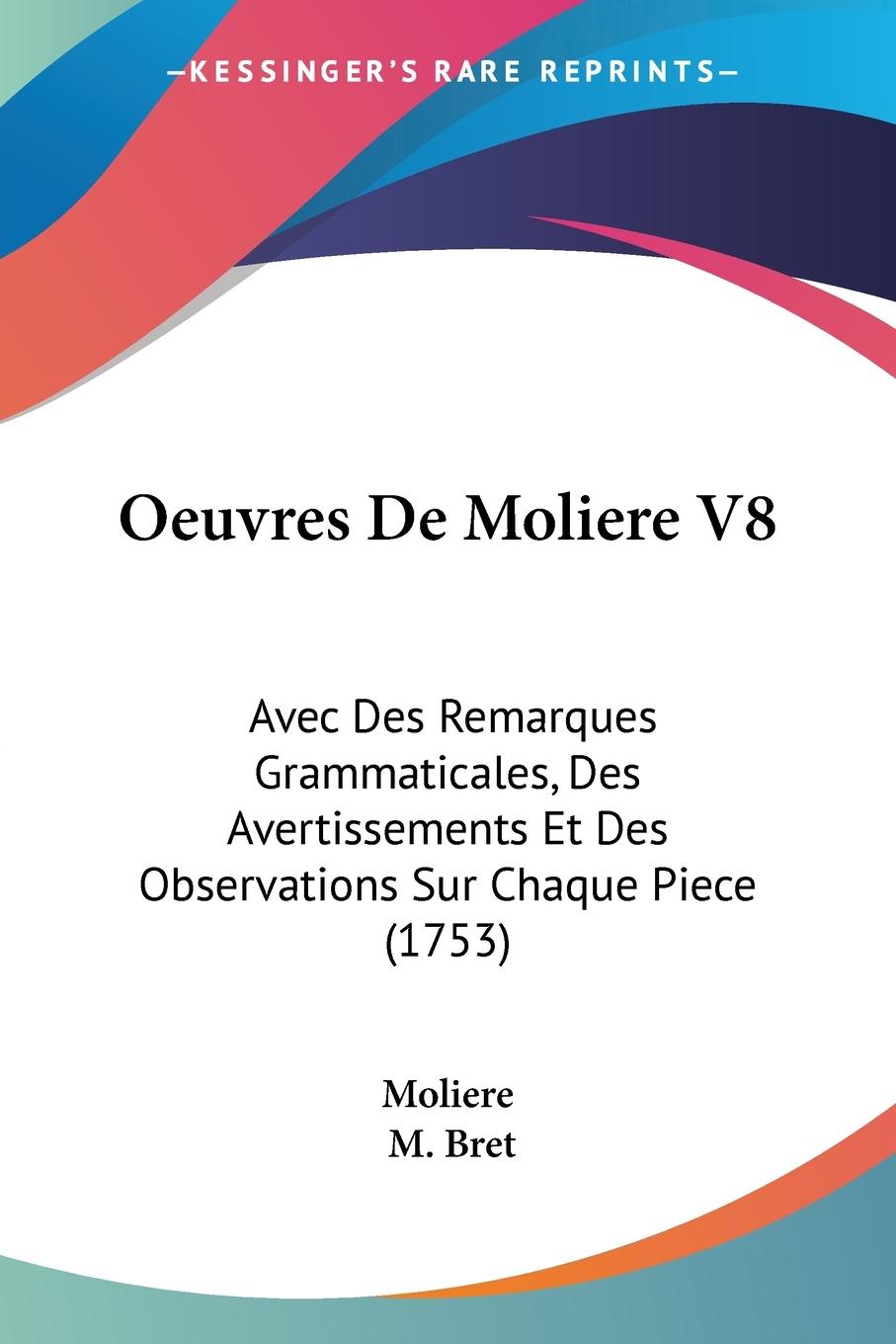 Vorderes Coverbild Oeuvres De Moliere V8