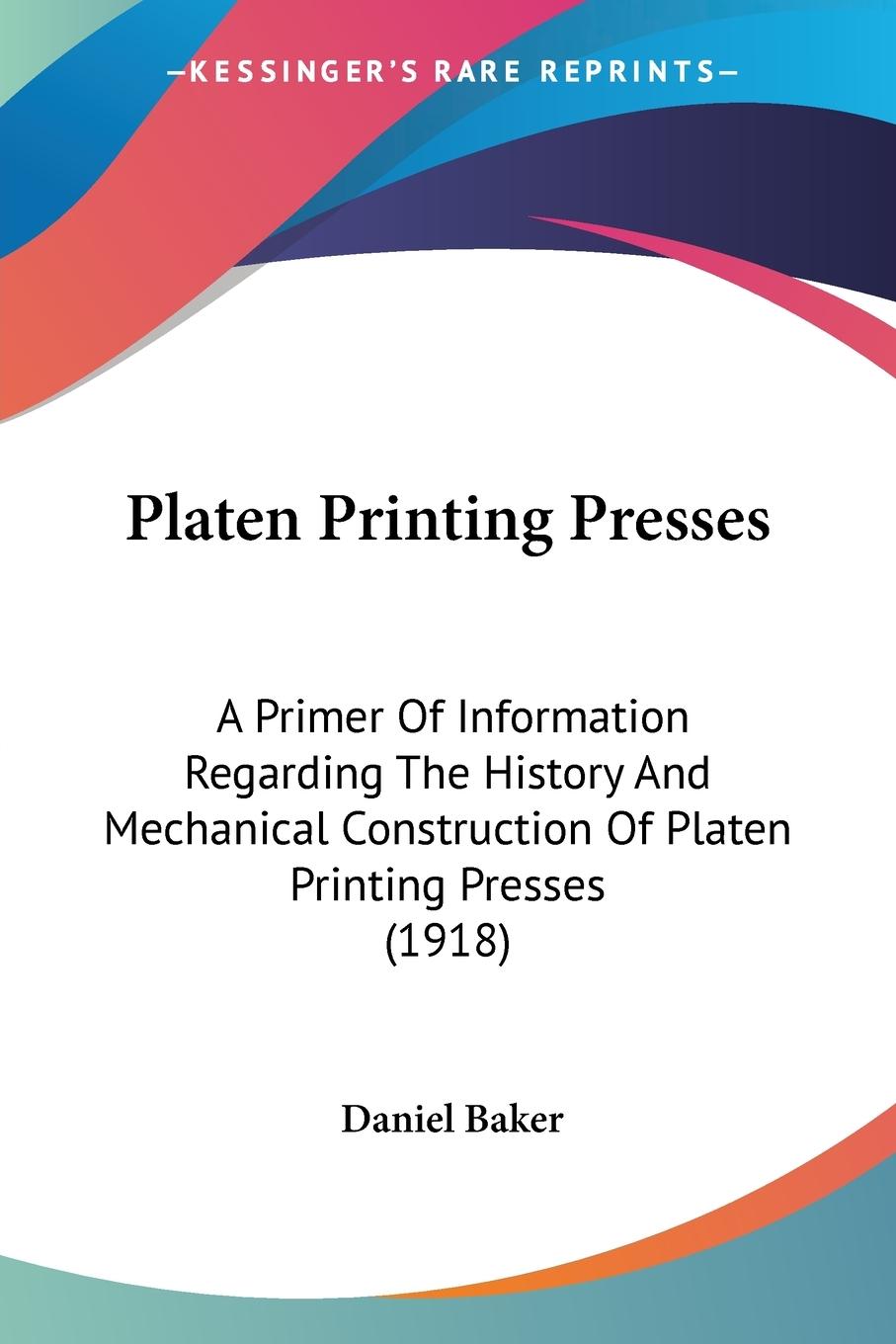 Vorderes Coverbild Platen Printing Presses