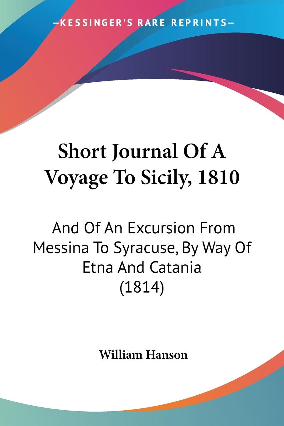 Vorderes Coverbild Short Journal Of A Voyage To Sicily, 1810