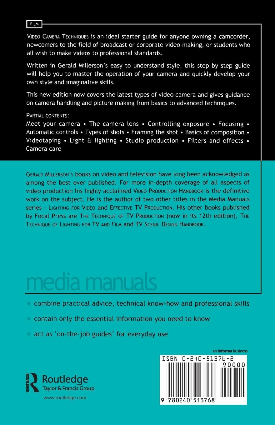 Rückseitencover Video Camera Techniques