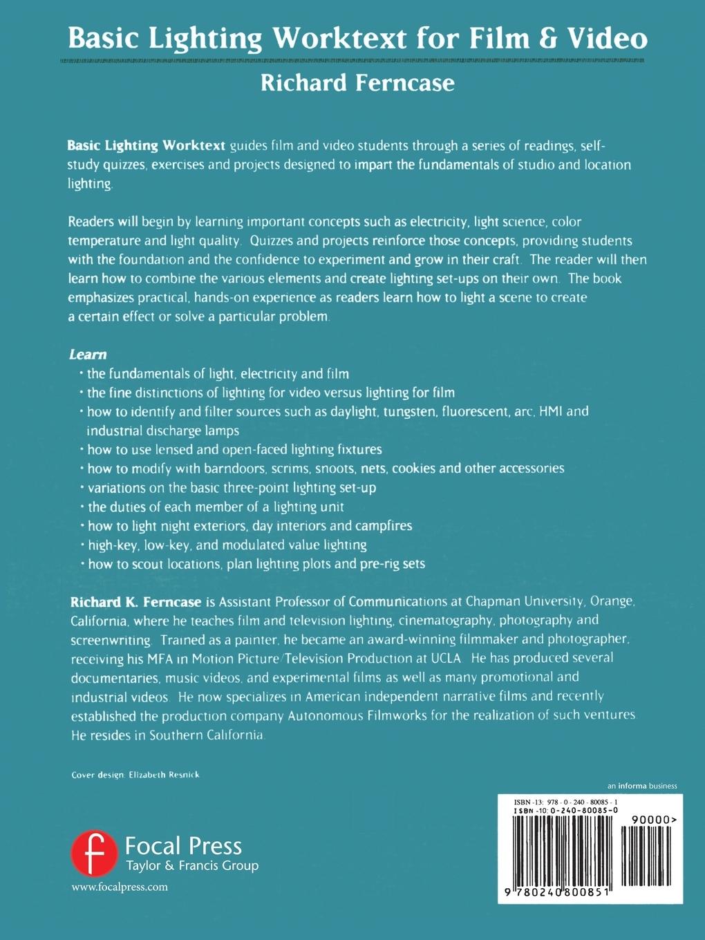 Rückseitencover Basic Lighting Worktext for Film and Video