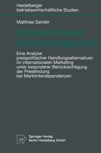 Vorderes Coverbild Internationales Preismanagement