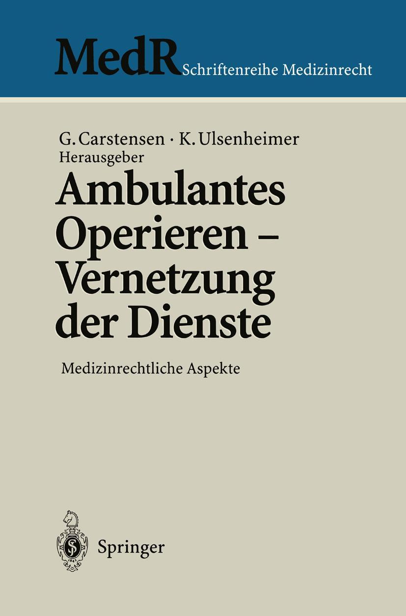 Vorderes Coverbild Ambulantes Operieren - Vernetzung der Dienste