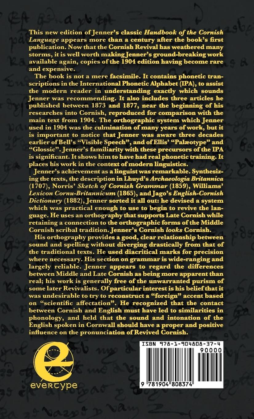 Rückseitencover Henry Jenner's Handbook of the Cornish Language
