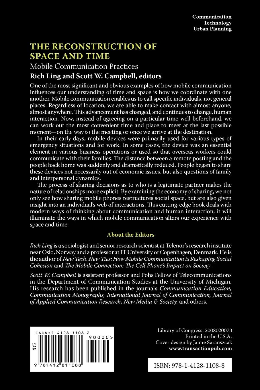 Rückseitencover The Reconstruction of Space and Time