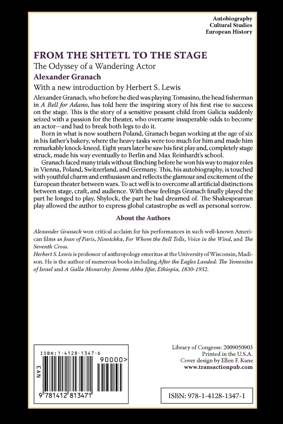 Rückseitencover From the Shtetl to the Stage