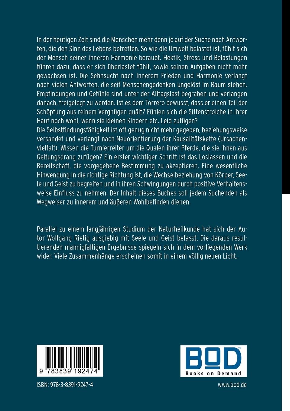 Rückseitencover Das Geheimnis von Körper, Seele und Geist