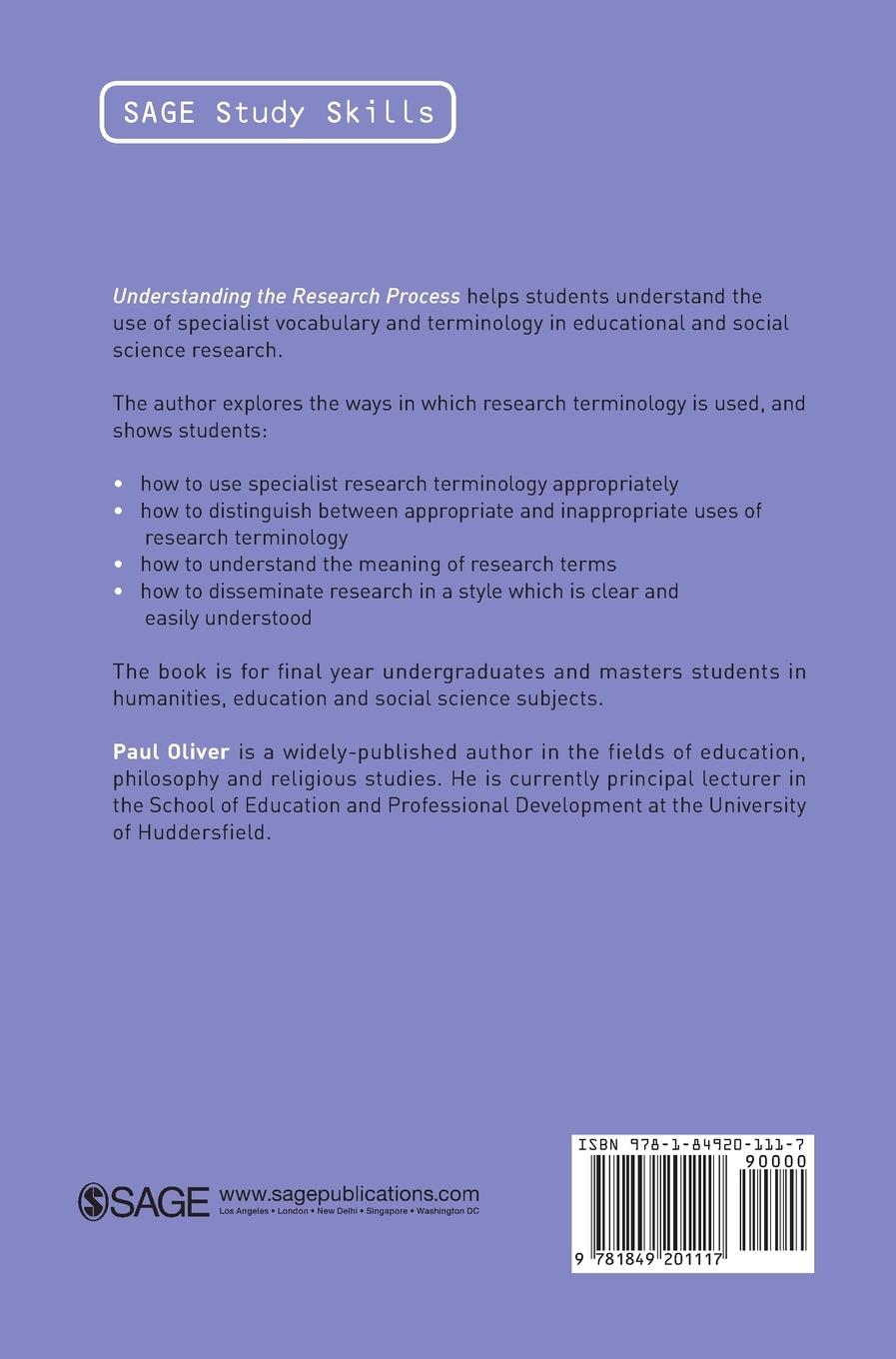 Rückseitencover Understanding the Research Process