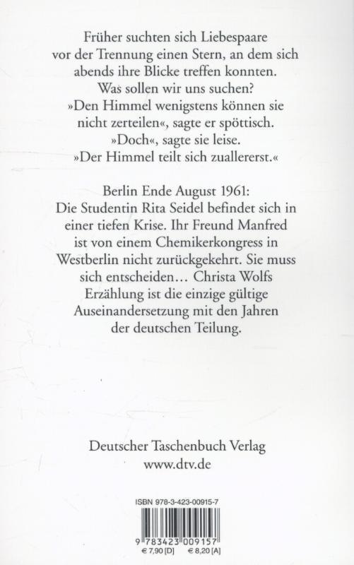 Rückseitencover Der geteilte Himmel