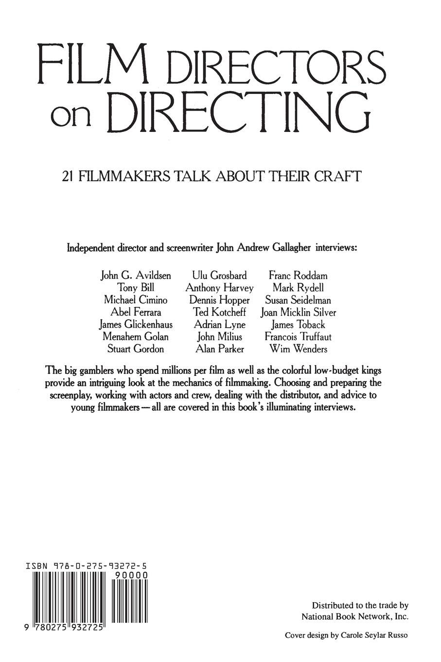 Rückseitencover Film Directors on Directing