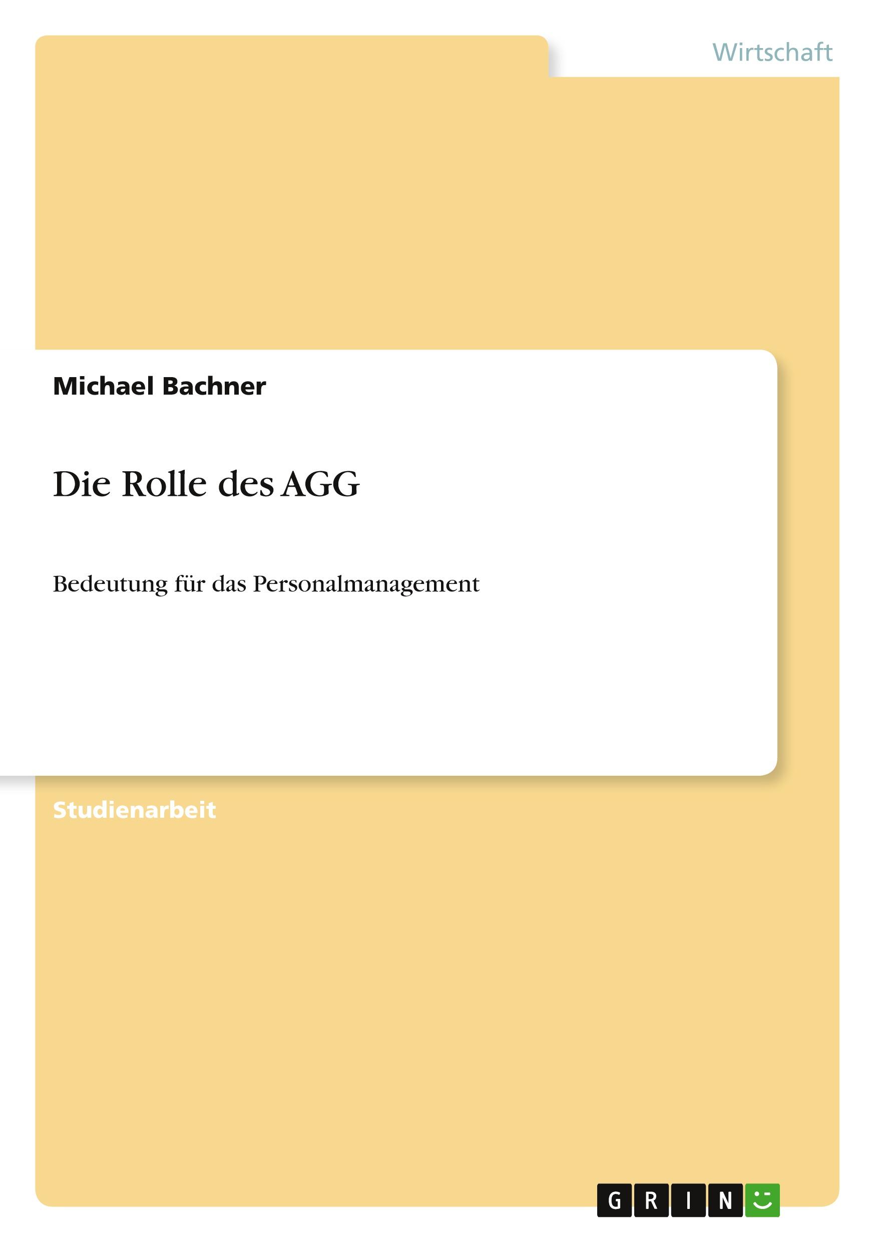 Vorderes Coverbild Die Rolle des AGG