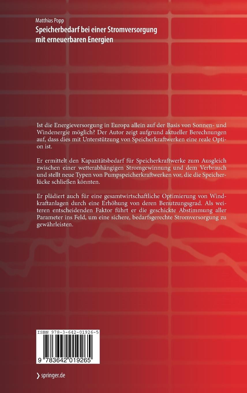 Rückseitencover Speicherbedarf bei einer Stromversorgung mit erneuerbaren Energien