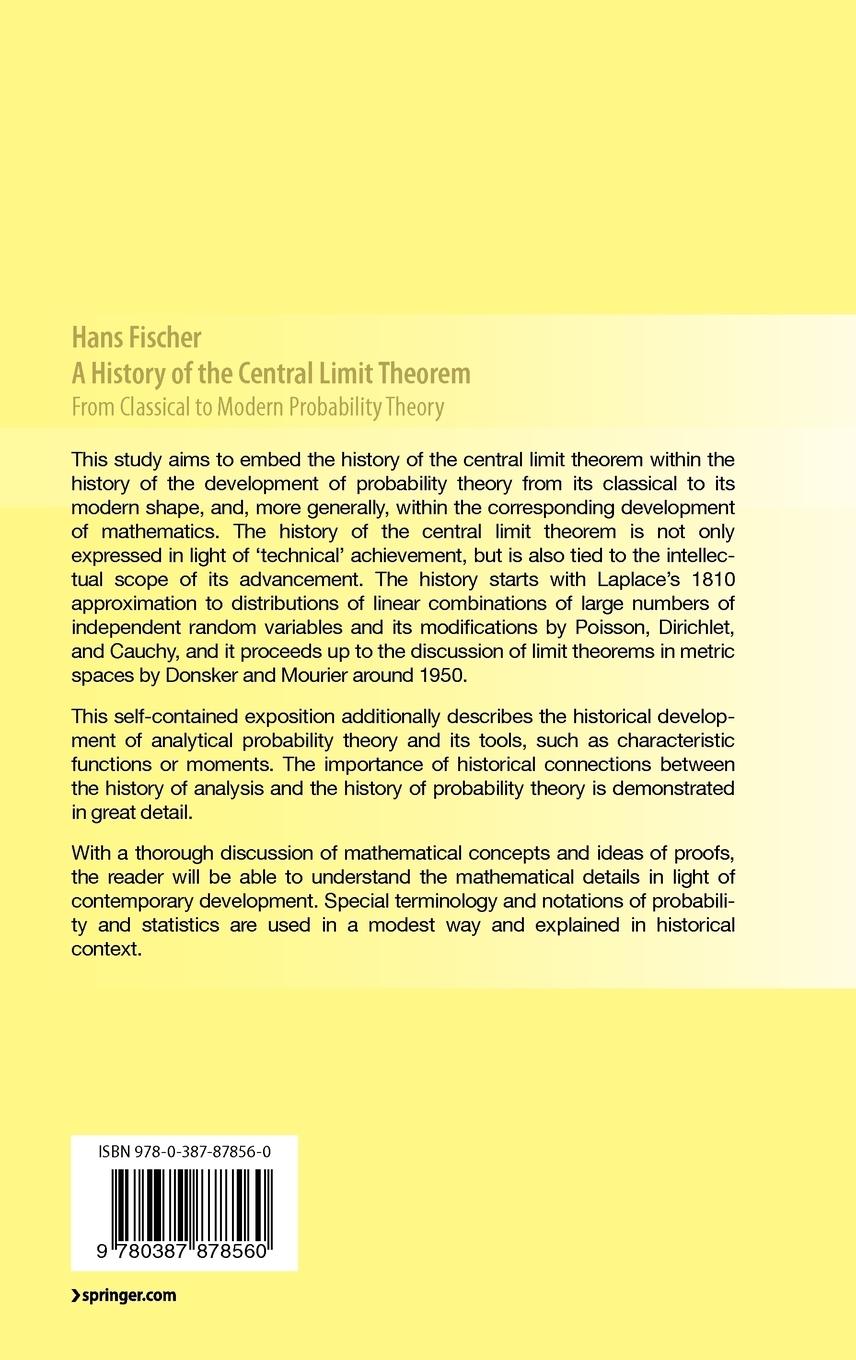 Rückseitencover A History of the Central Limit Theorem