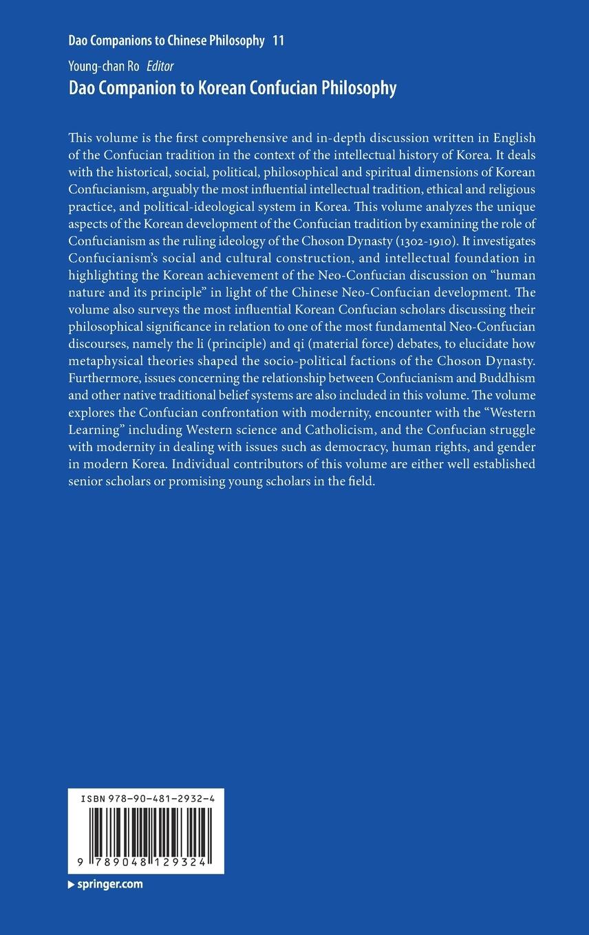 Rückseitencover Dao Companion to Korean Confucian Philosophy