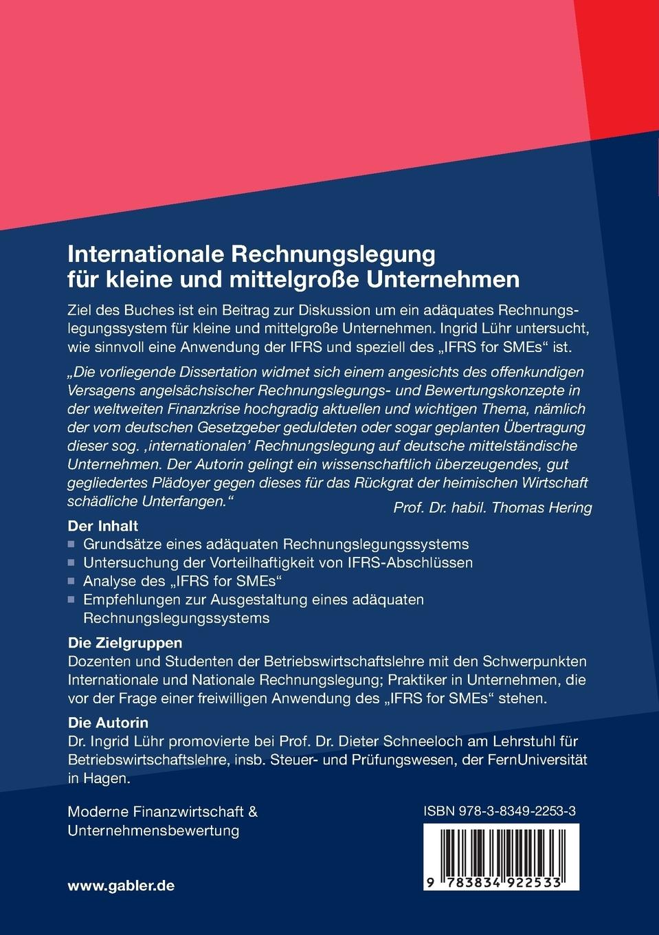 Rückseitencover Internationale Rechnungslegung für kleine und mittelgroße Unternehmen
