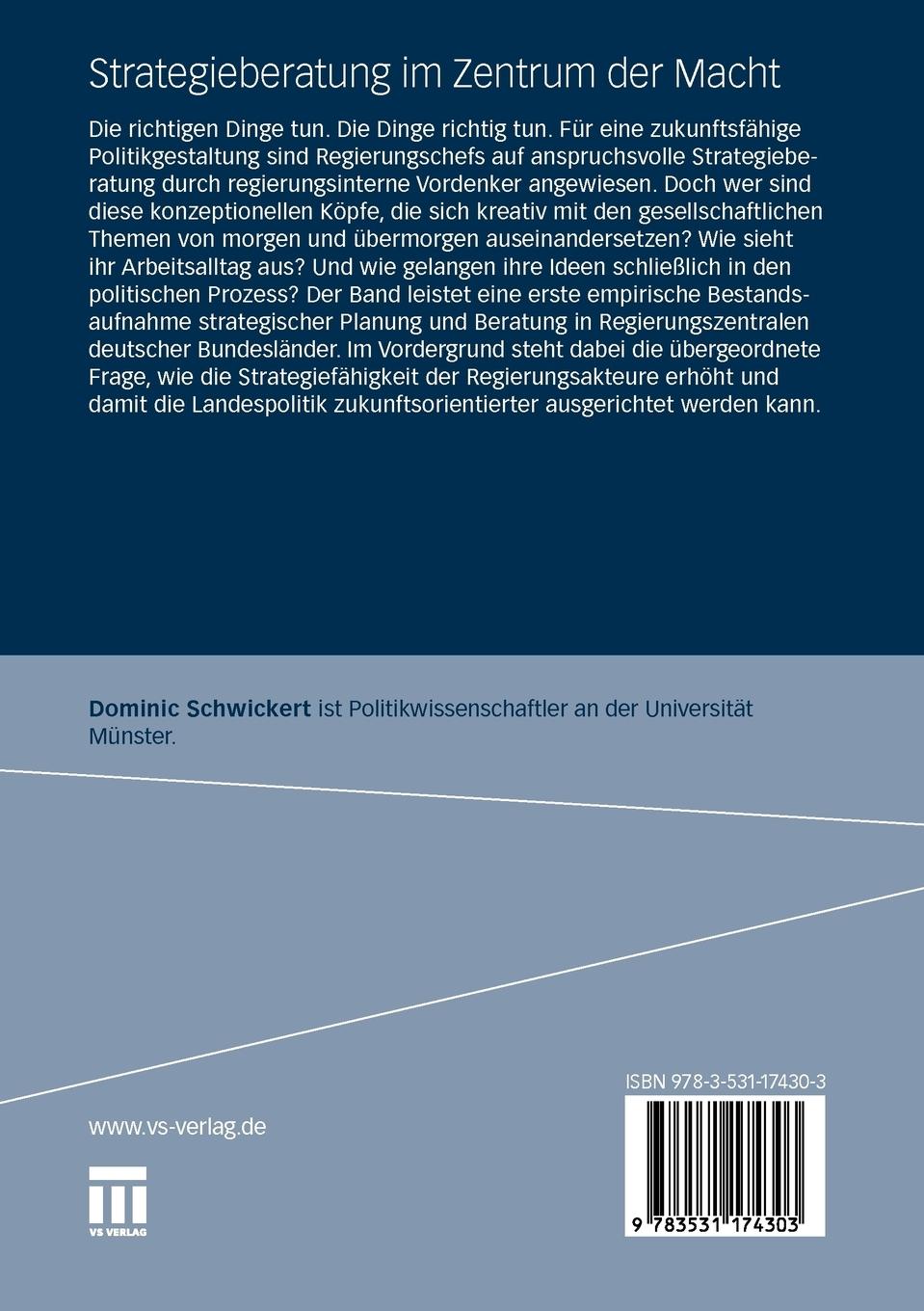 Rückseitencover Strategieberatung im Zentrum der Macht