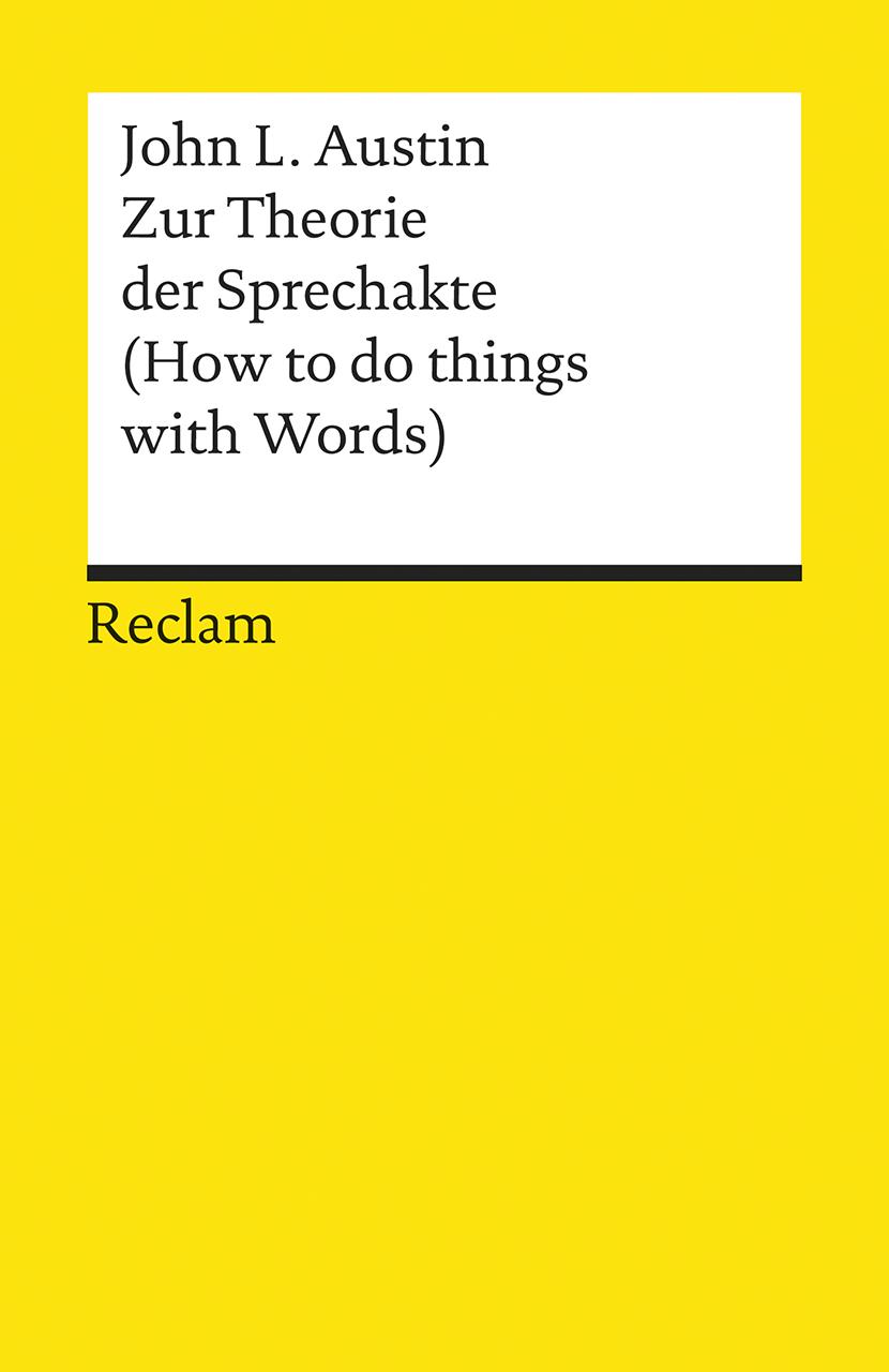 Vorderes Coverbild Zur Theorie der Sprechakte. (How to do things with Words)