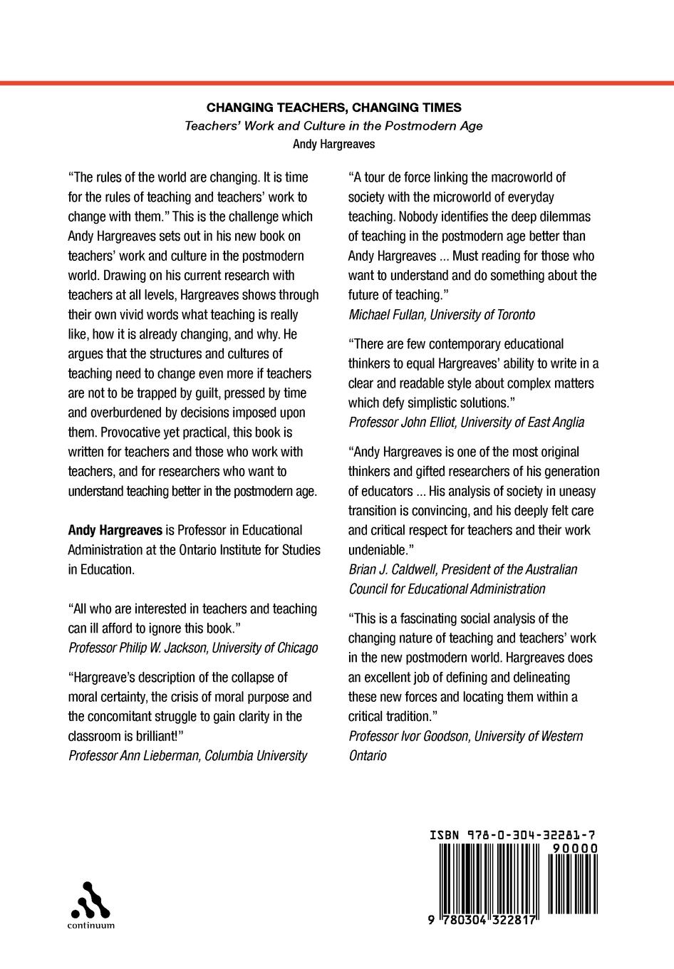 Rückseitencover Changing Teachers, Changing Times