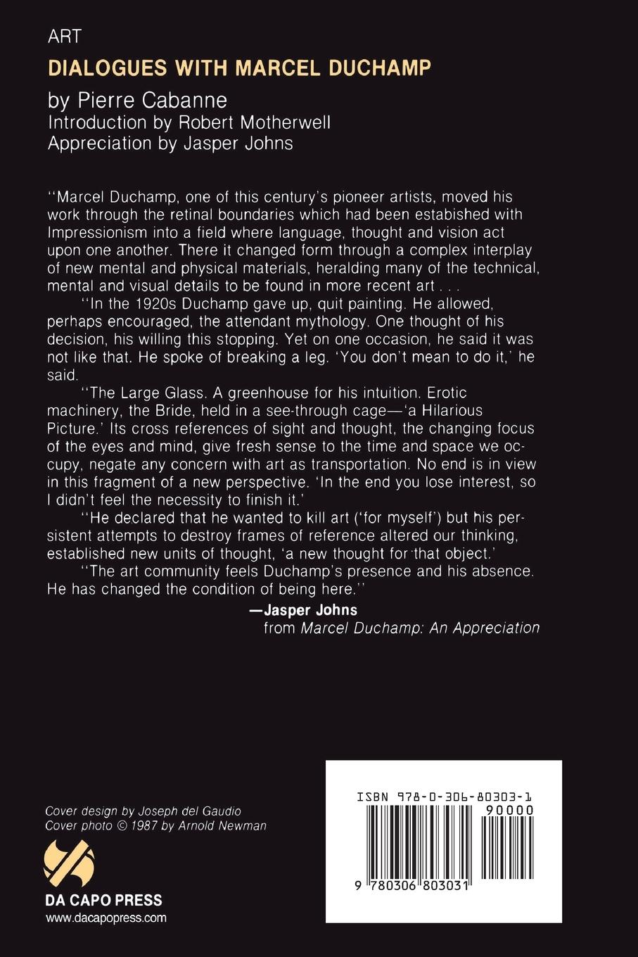 Rückseitencover Dialogues with Marcel Duchamp