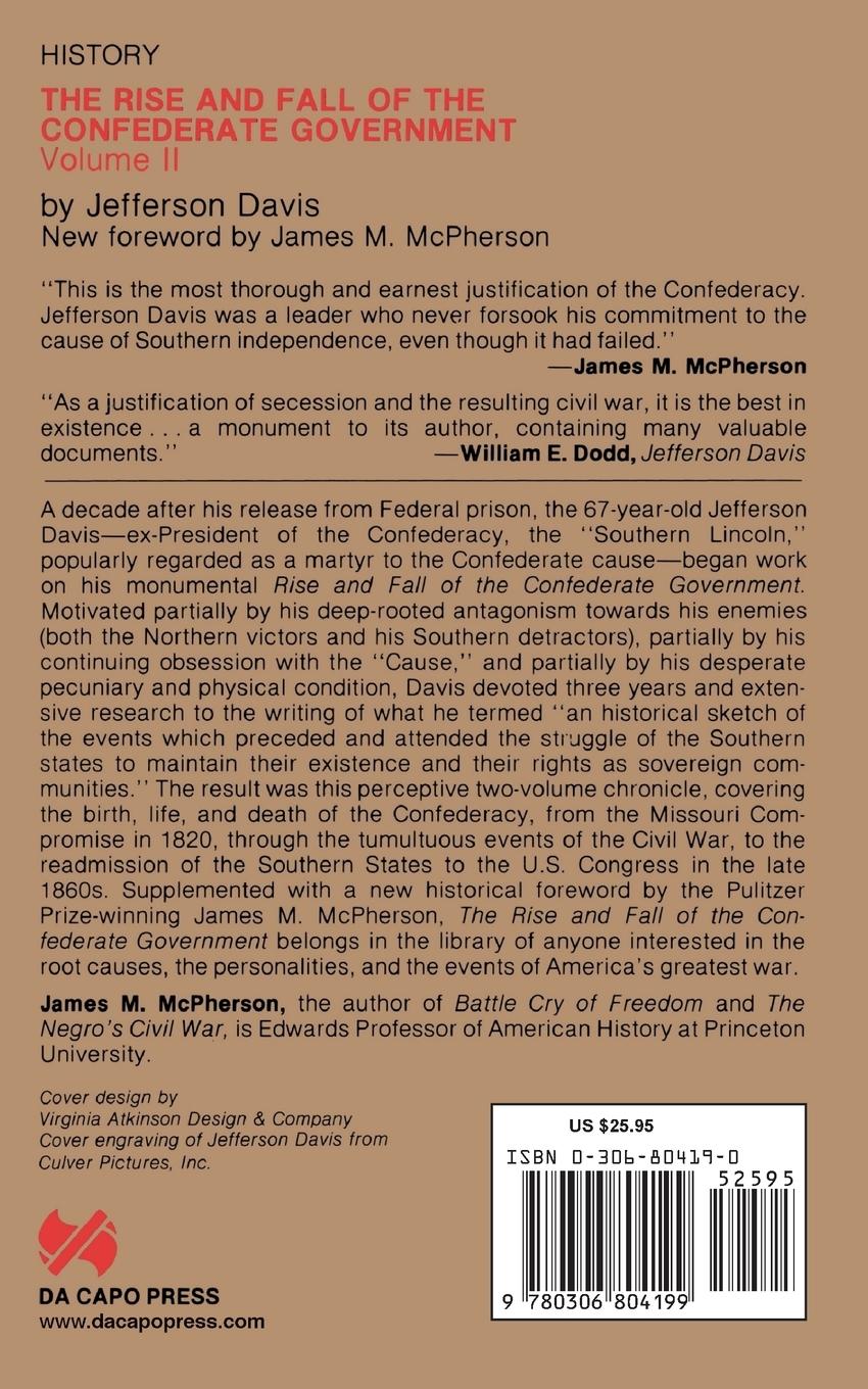 Rückseitencover The Rise and Fall of the Confederate Government