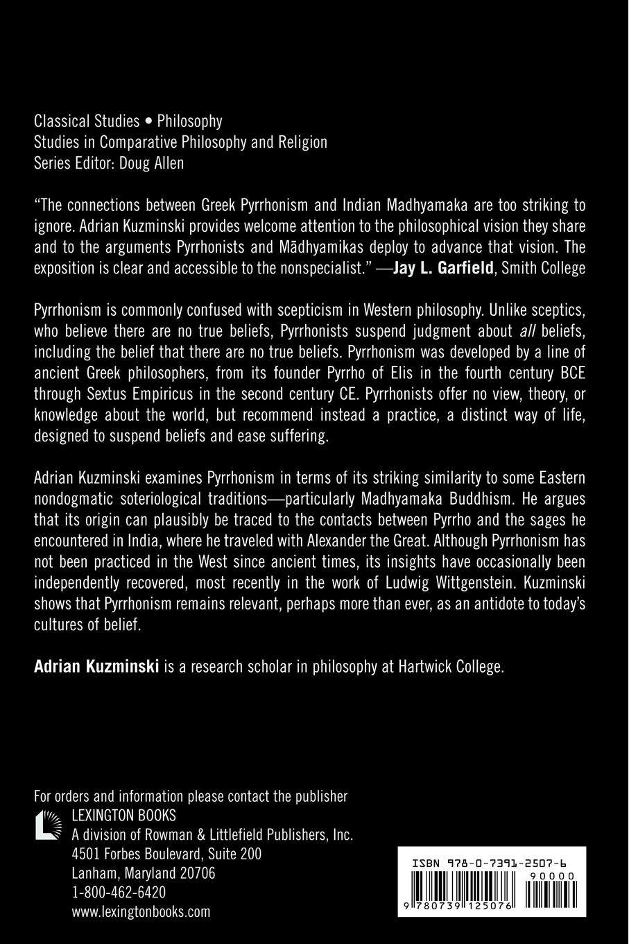 Rückseitencover Pyrrhonism