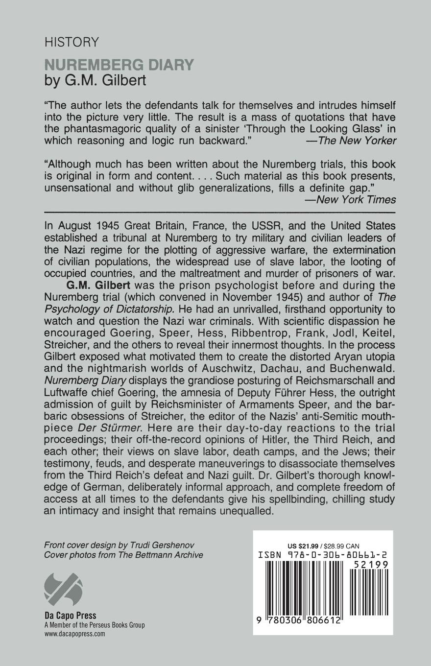Rückseitencover Nuremberg Diary