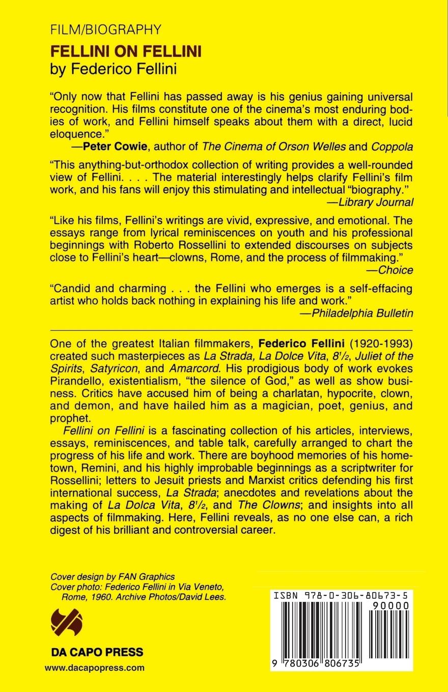Rückseitencover Fellini on Fellini