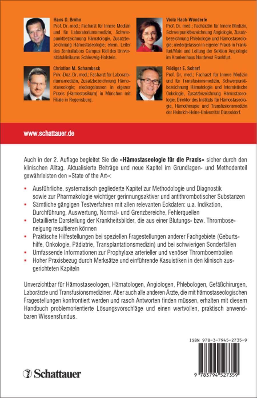 Rückseitencover Hämostaseologie für die Praxis