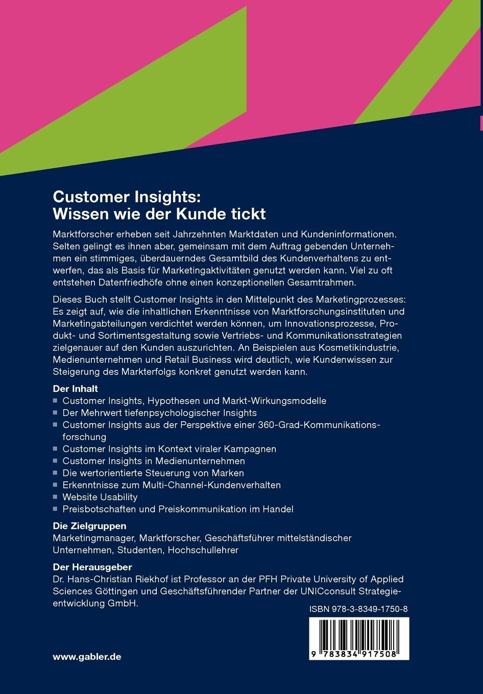 Rückseitencover Customer Insights: Wissen wie der Kunde tickt