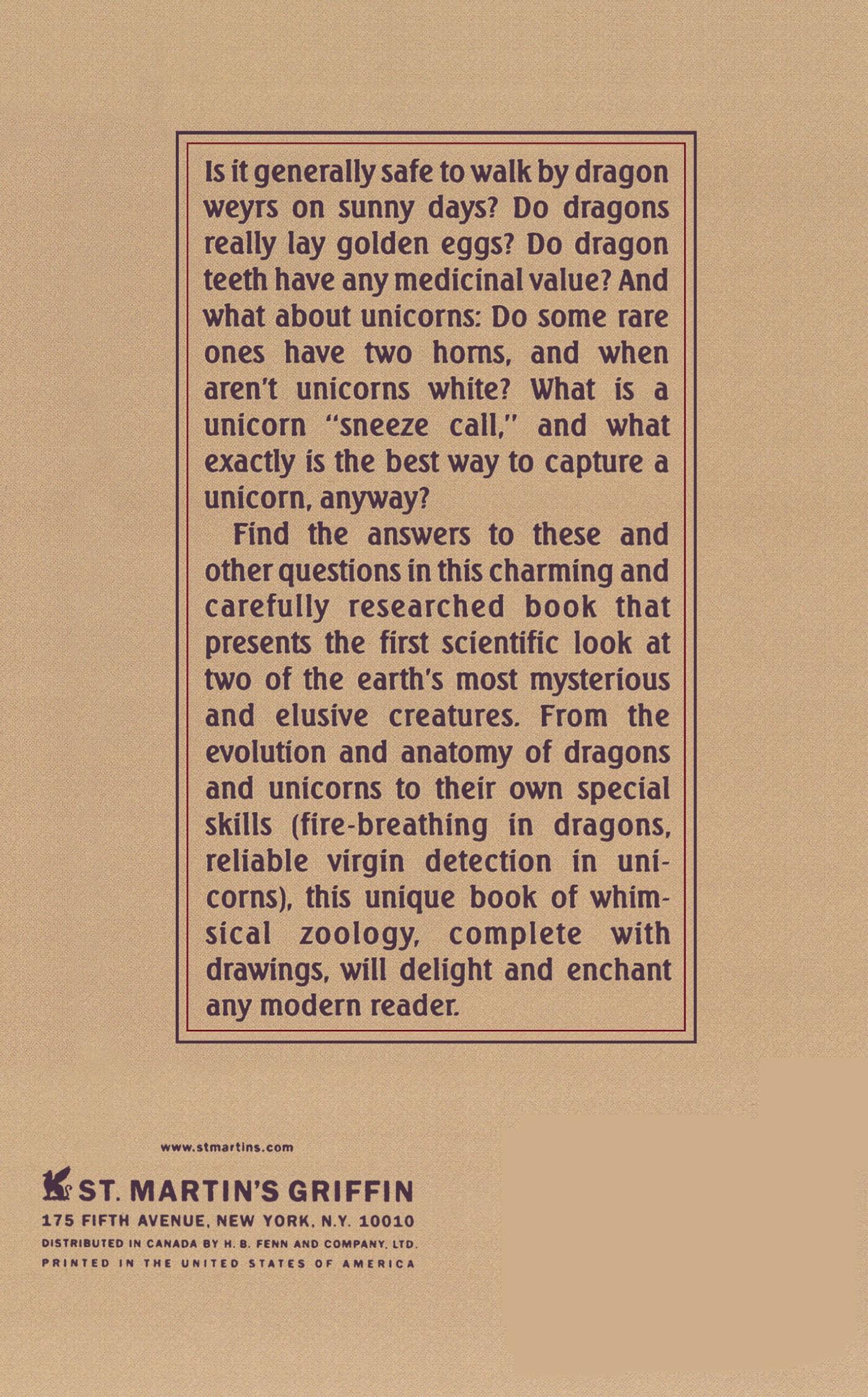 Rückseitencover Dragons and Unicorns