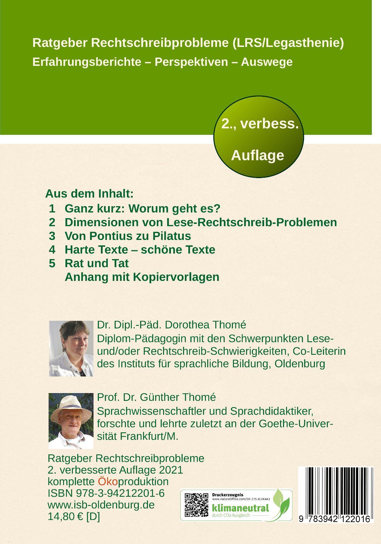 Beispielinhalt (Bild) Ratgeber Rechtschreibprobleme (LRS/Legasthenie)