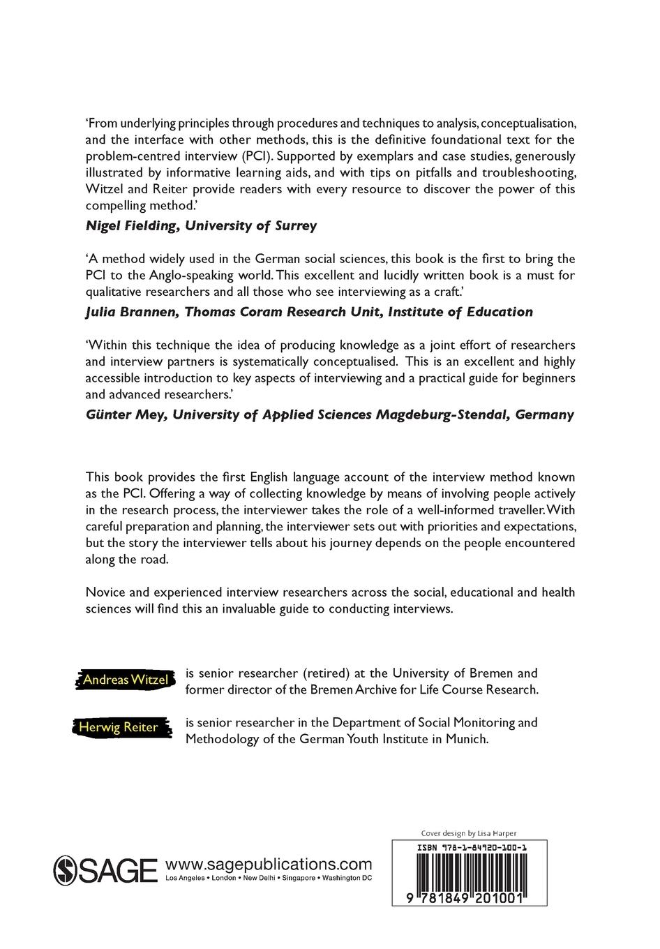Rückseitencover The Problem-Centred Interview