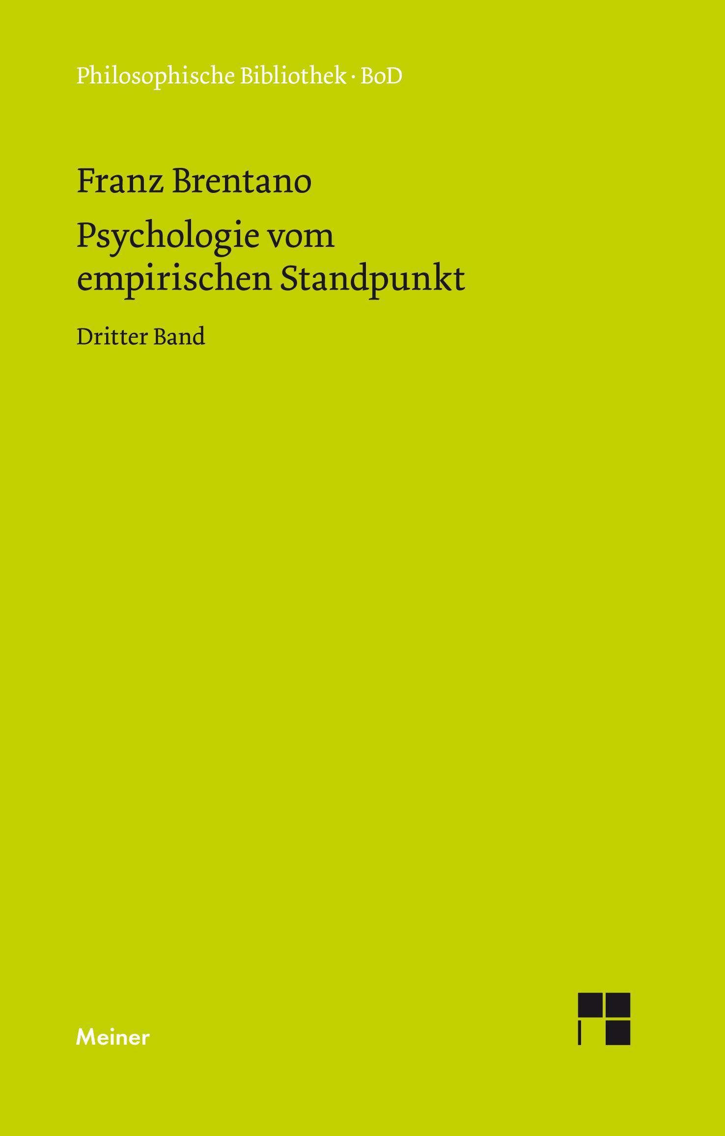 Vorderes Coverbild Psychologie vom empirischen Standpunkt / Psychologie vom empirischen Standpunkt
