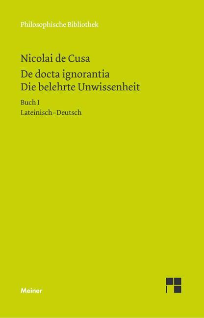 Vorderes Coverbild Schriften in deutscher Übersetzung 15/A. Die belehrte Unwissenheit 1