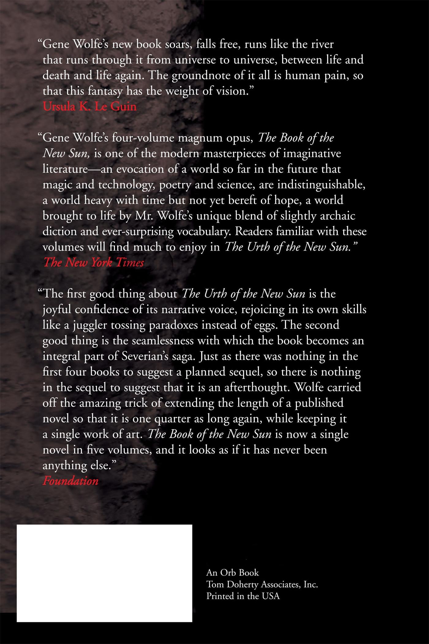 Rückseitencover The Urth of the New Sun