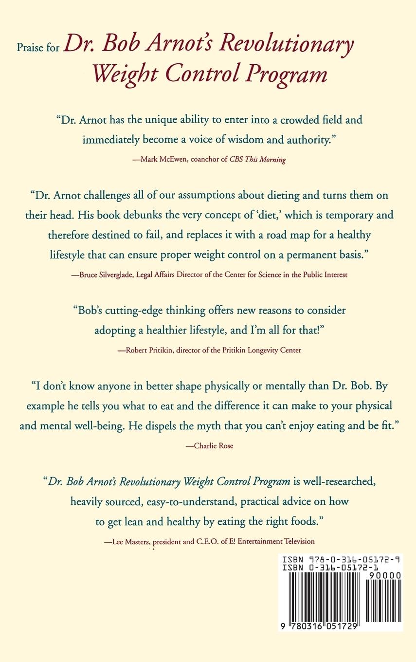 Rückseitencover Dr. Bob Arnot's Revolutionary Weight Control